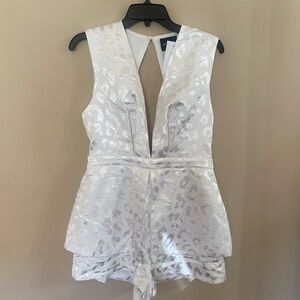 DO+BE Elegant White Jumpsuit Romper Bride Wedding Beach Bachelorette Shower